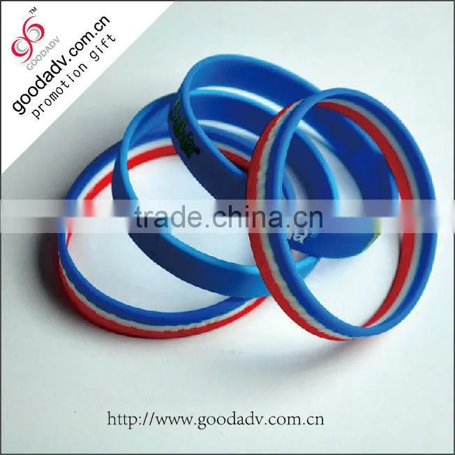 Waterproof tag custom mixture thin silicone bracelets with logo