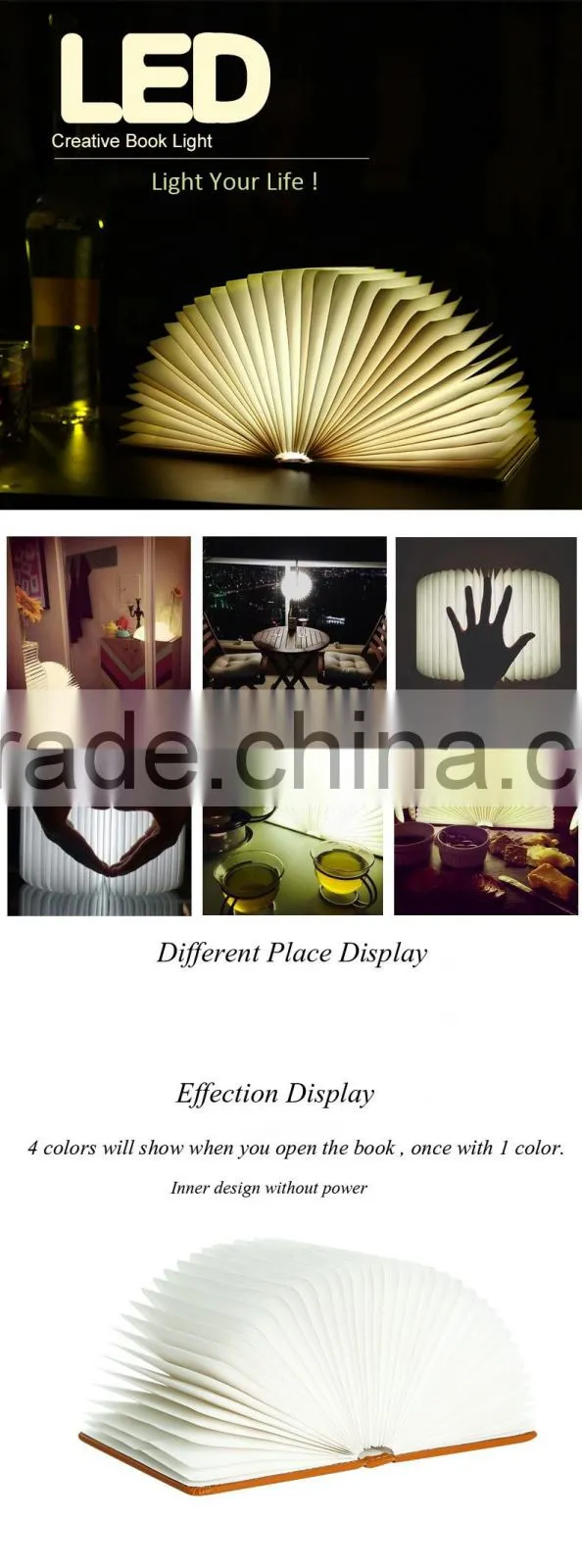Creative Home Decoration Book Shape LED Night Light /Nursery Night Light