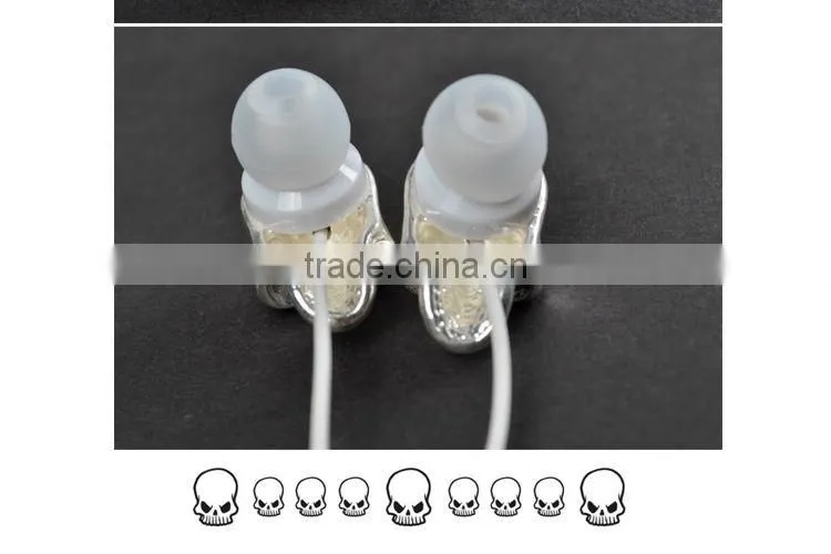 High quality personalized fashion metal skull earphones