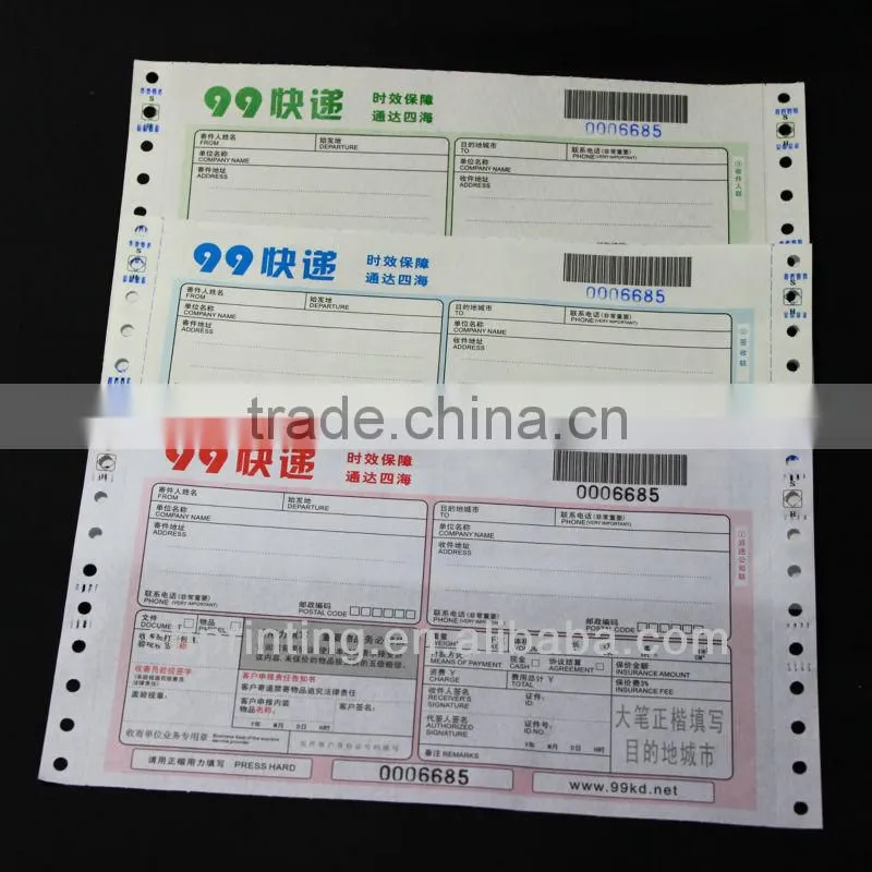 ncr waybill printing paper with sticker