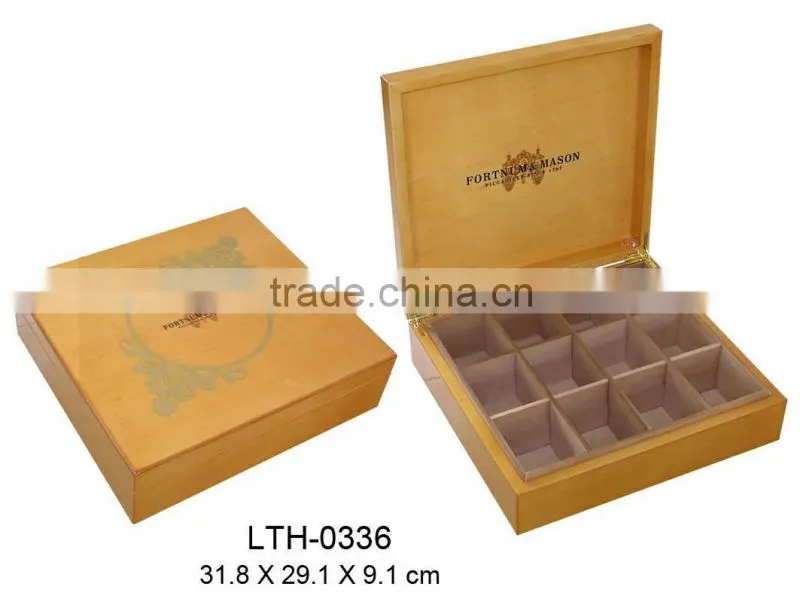 Handmade wooden tea bags box packing storage box for sale