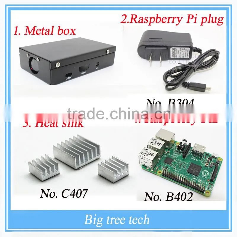 Original Raspberry Pi 2 Model B Broadcom BCM2836 1G RAM Starter kit - Metal case/Power supply 2.5A