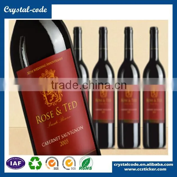 Alibaba whlesale private label wine bottle metal custom shape wine neck adhesive wine sticker