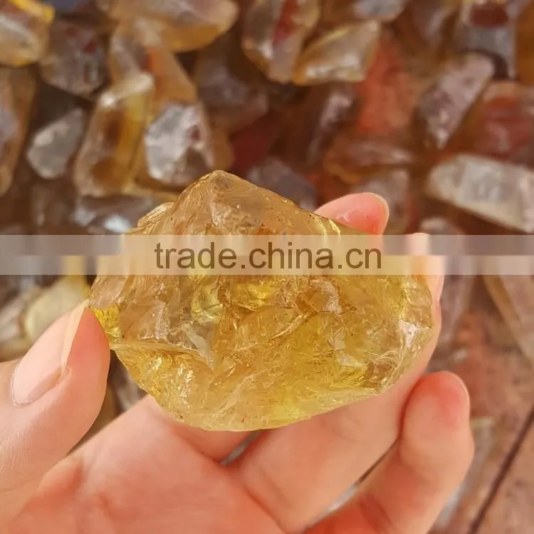 High Quality Natural Rock Clear Citrine Crystal Rough Stones