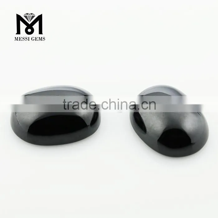 Smooth Stones Oval 12 x 16 mm Flat Back Black Spinel