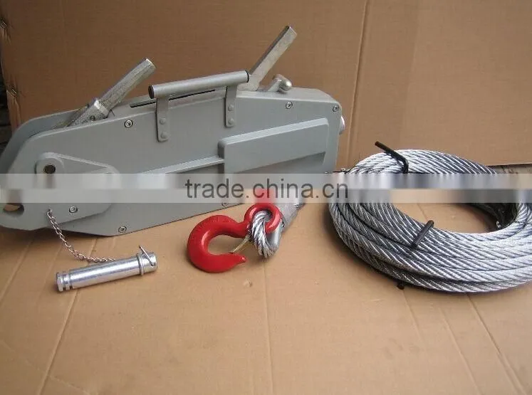 Portable 1.6 ton Aluminium alloy wire rope pulling hoist