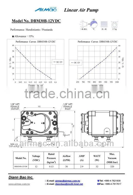 diaphragm air pump dc