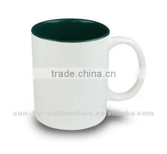 Sublimation Ceramic Inner Color Printed Mug Dark Green(SFS-MG02)