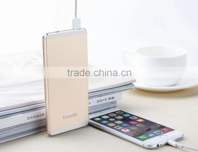 Trusda Custom li-polymer 5000mAh power bank Dual Port Mobile phone charger with 4 LED Indicators