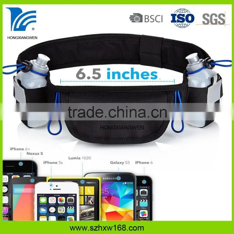 Lightweight adjustable LARGE POCKETS Sport Hydration Running Belt