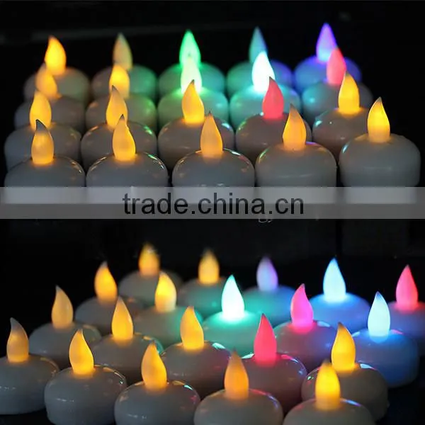 12Pcs Colorful Waterproof Floating LED Tea Light Candle