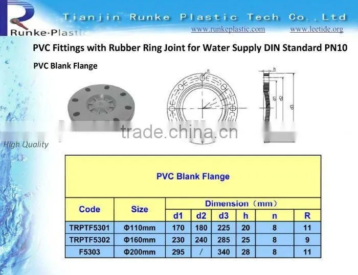 PVC Pipe TS Flange for Water Supply DIN PN10