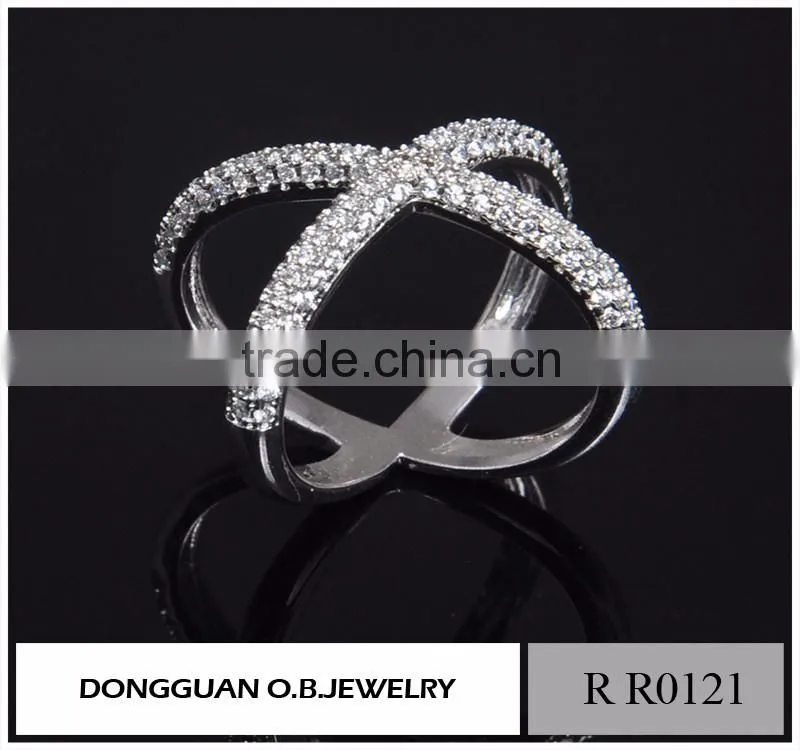 Jewelry White Rhodium ring, Ladies new design white gold finger ring
