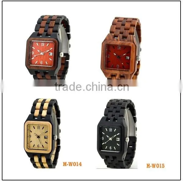 wholesale Fashion wood wrist watch with custom logo red sandalwood wrist watch