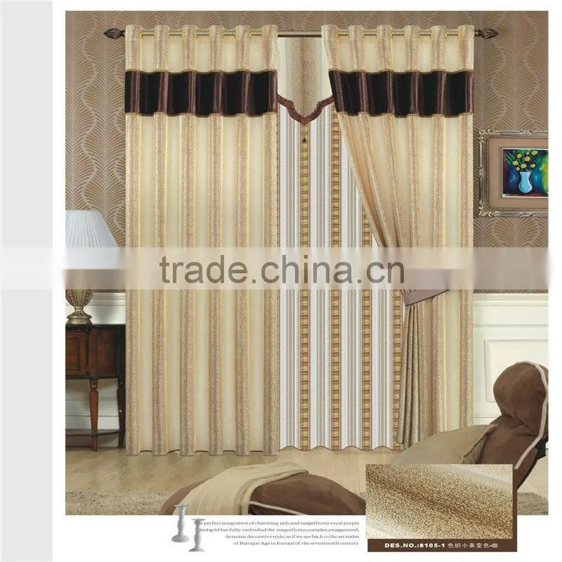 New stripe jacquard window curtain fabric yarn dyed jacquard curtain material curtain fabric