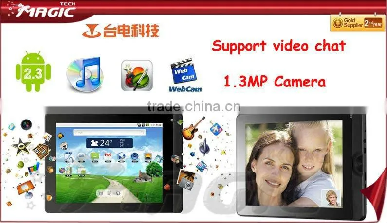 8 inch mid tab pc android 2.3 capacitive 5 point touch and support video chat
