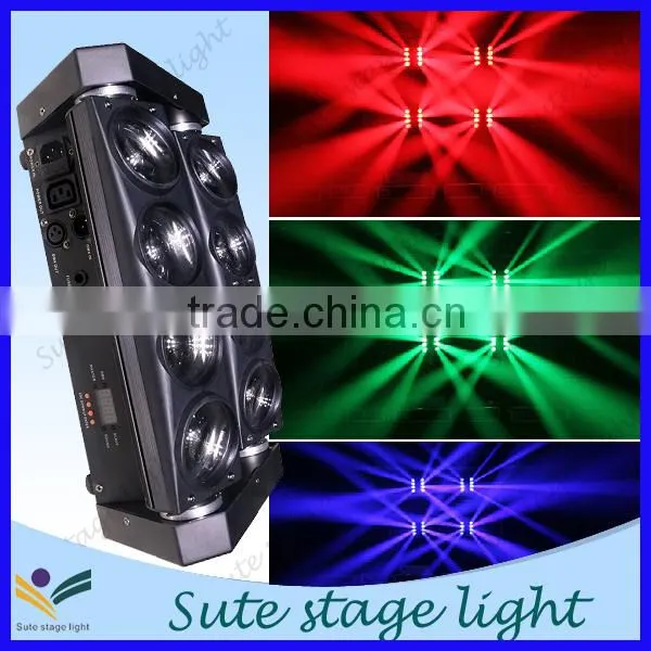 New arrival 8 x 10W white colorful beam led spider stage light