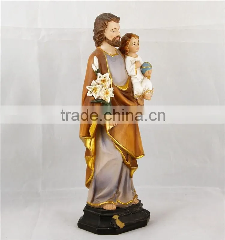 resin Saint Joseph with baby Jesus figurine