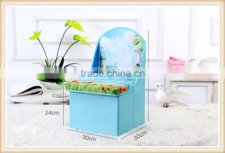 2016 new design kids storage stool,foldable toy storage box