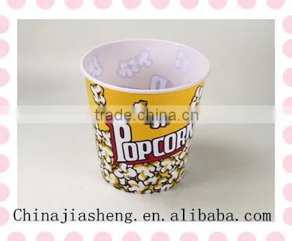 round plastic popcorn bucket custom logo printed