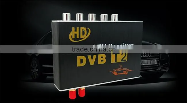 HD Double Tuner Car DVB-T2 Digital TV Receiver H.264 MPEG-4 Speed can reach 120-150km/h Use for Thailand Columbia Russia etc.