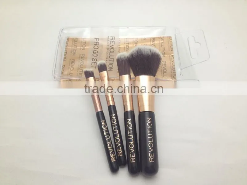 4pcs PVC Packing golden facial use brush set make up