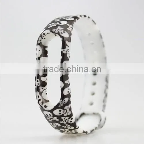 Beautiful Pattern Silicone Belt Strap for Xiaomi miband 1s 1A for Mi Band 2 Smart Wristband for Miband 2 Bracelet