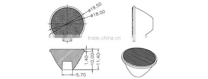 LED Street Light Lens /Optical cob led lens 10*65 degree for led light