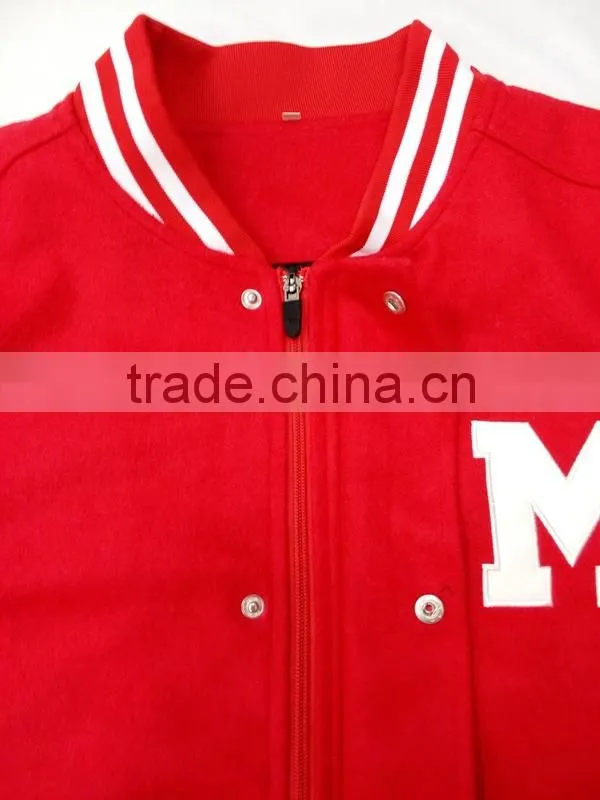 Red Color Custom Baseball Man Jacket Design