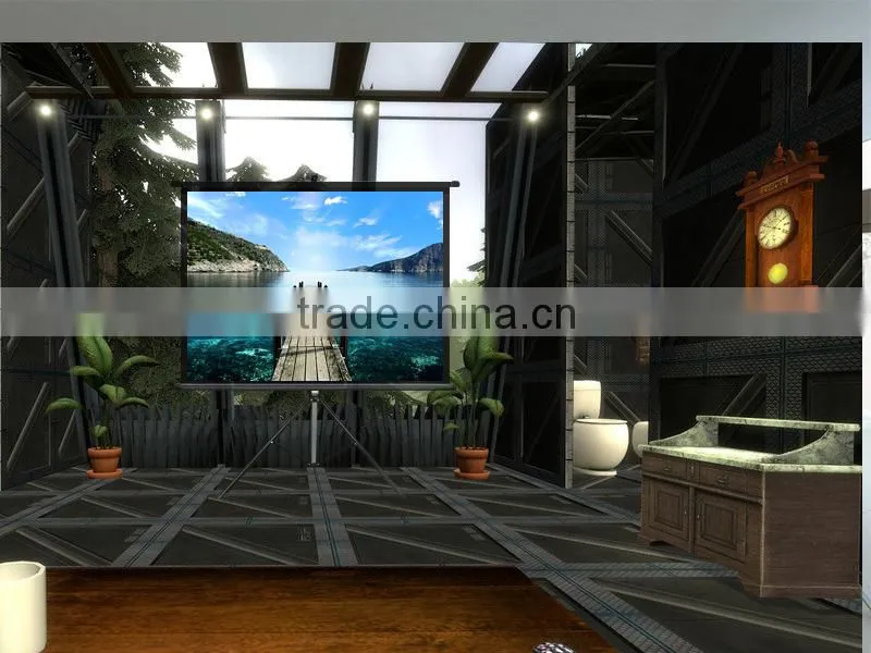 2015 Top Quality ! Tripod Manual Pull Down Projector Projection Screen