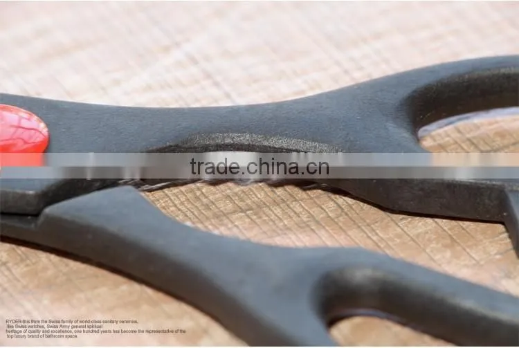 Multi-functional Scissors Stainless Steel Scissors black PP +red button