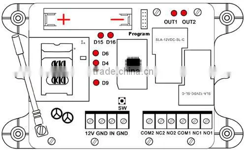 Gsm power off battery alarm SMS remote controller