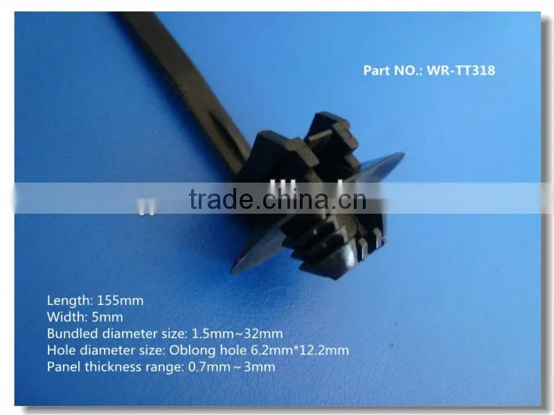 plastic cable tie auto mounting head nylon cable tie