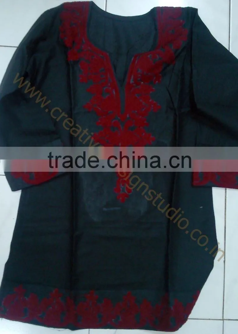 Cotton Top with neck embroidery