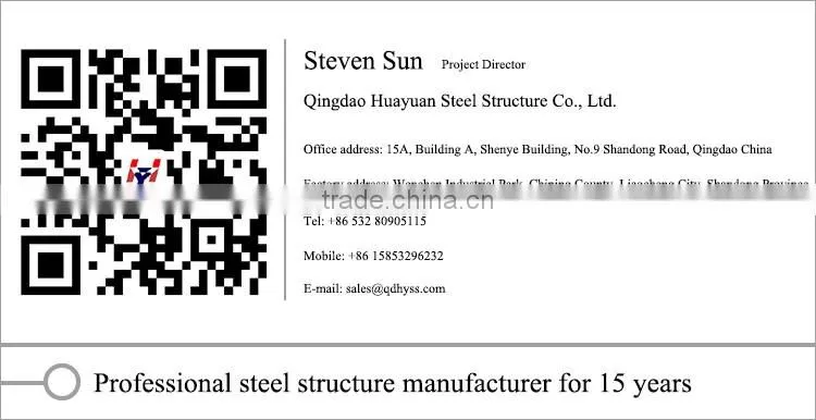 CE ISO certified prefabricated steel structure workshop