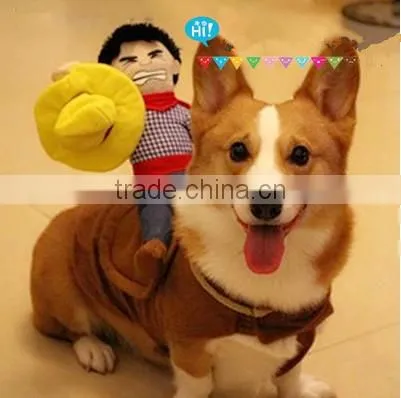 2015 Creative Riding Horse Dog Costume Novelty Pet Clothes Cowboy Dog Clothing