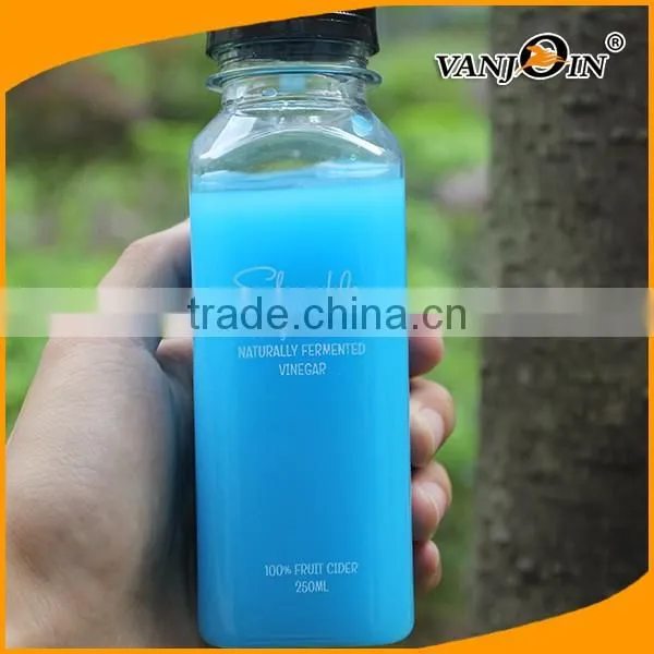 Cold Pressed Juice Recyclable Square Bottles with Safety Cap