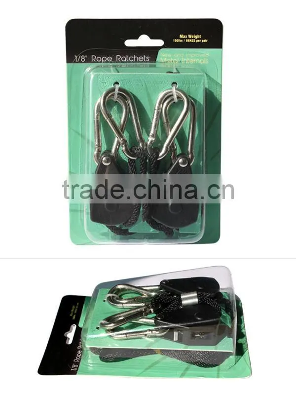 1/8" Adjustable heavy duty light fixture rope ratchet hanger