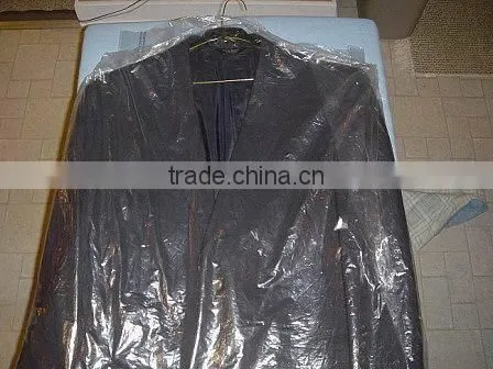LDPE Plastic Packing Bags for Hanging Clothes/Clear Plastic Suit Garment Bag