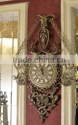 Antique Wall Hanging Clock, Italy Baroque Style Wall Mounted Clock