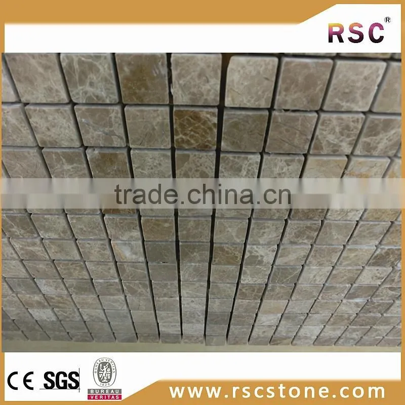 Alibaba China square dark emperador brown marble mosaic tile