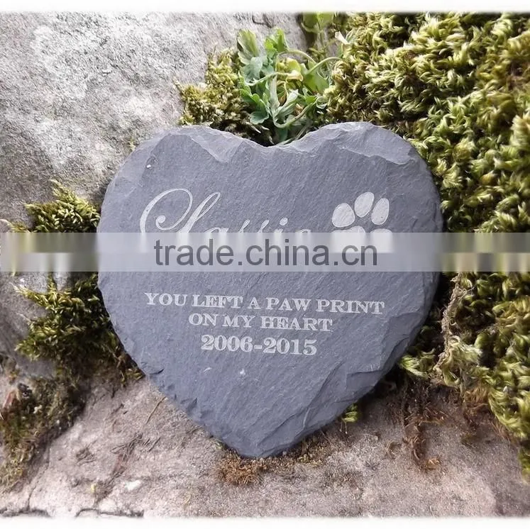 Natural Hanging heart shaped slate with vase