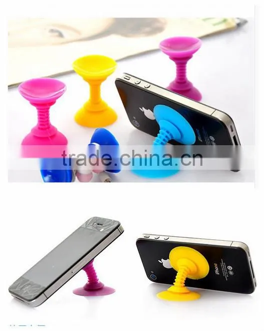 2014 Newest smart Mini silicone phone sucker stand two-side sucker