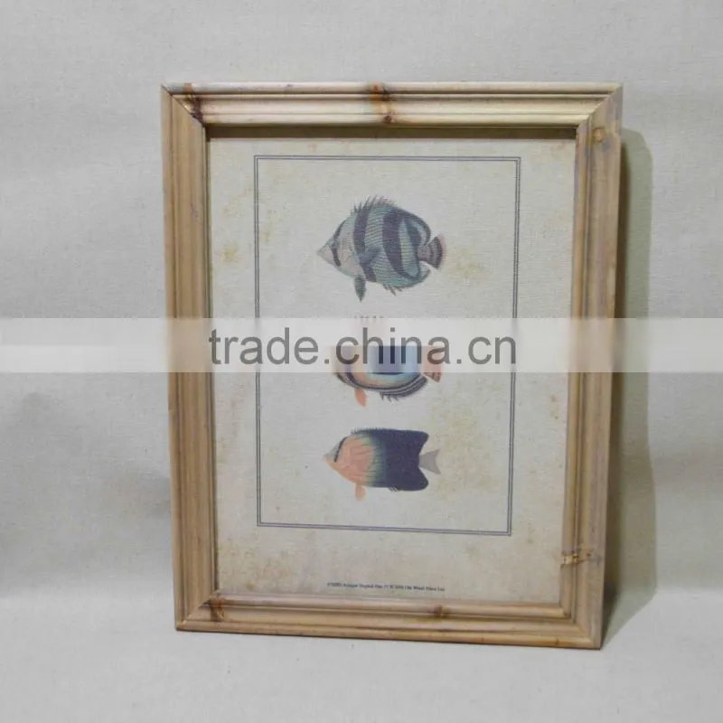 2016 new style antique wooden linen picture frame , linen printing frame