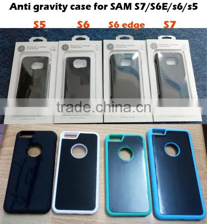2017 new rgknse anti gravity case TPU + PC Anti-Gravity Selfie Sticky Case Cover For iPhone 5 5s 6 6s 6