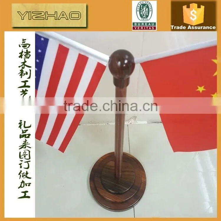 WOODEN ANTIQUE TABLE /DESK FLAG BASES / STAND & WOODEN STICKS