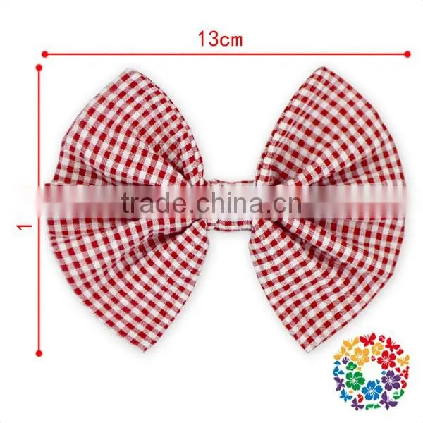 sweet little girls hair accessories orange grid hair bow for kids
