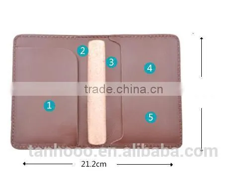 More than 10 years leather factory emboss logo custom leather passport holder