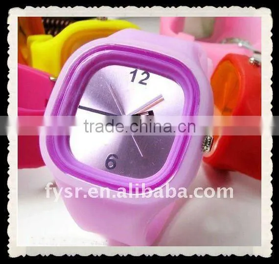 Hot Sale square silicone jelly watch