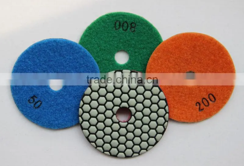 Colourful Diamond wet polishing pad with water